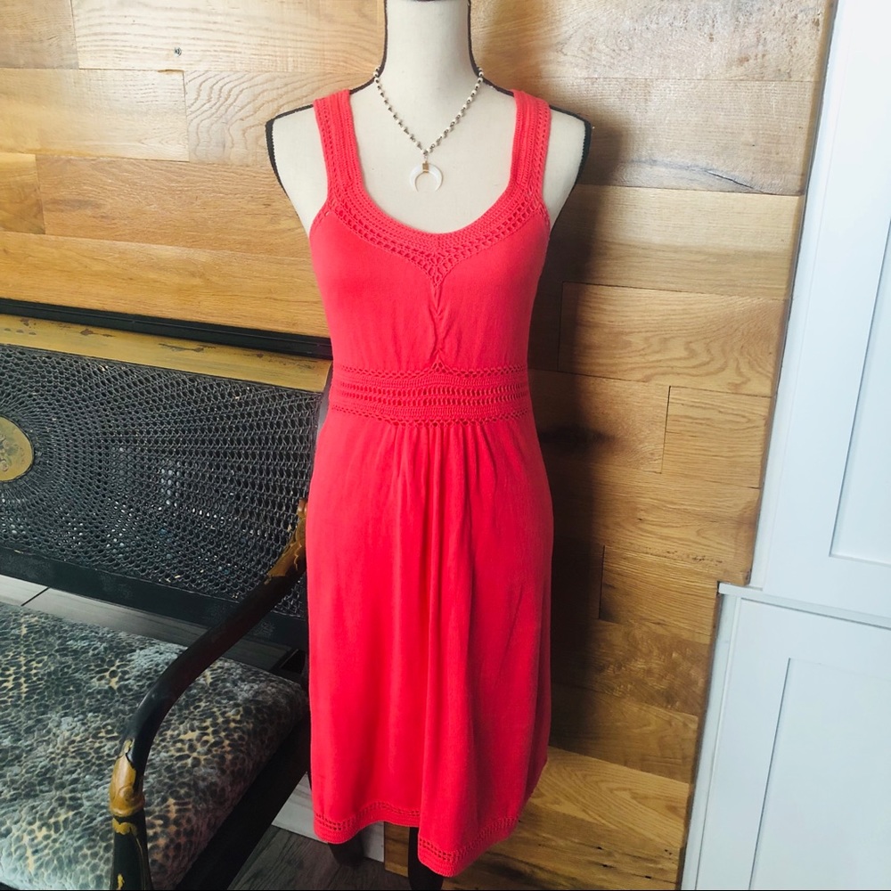 Athleta Shiloh Asphalt Crochet Pink Dress